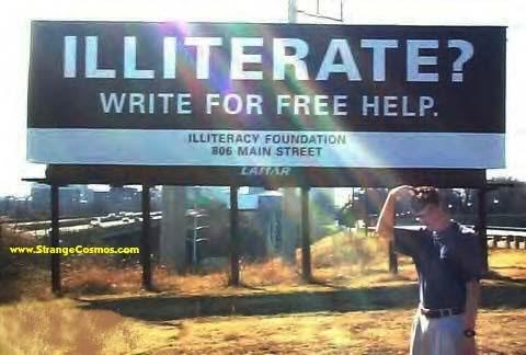 Illiterate help sign